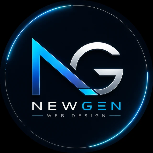 NewGen Web Design — cyan and silver NG logo
