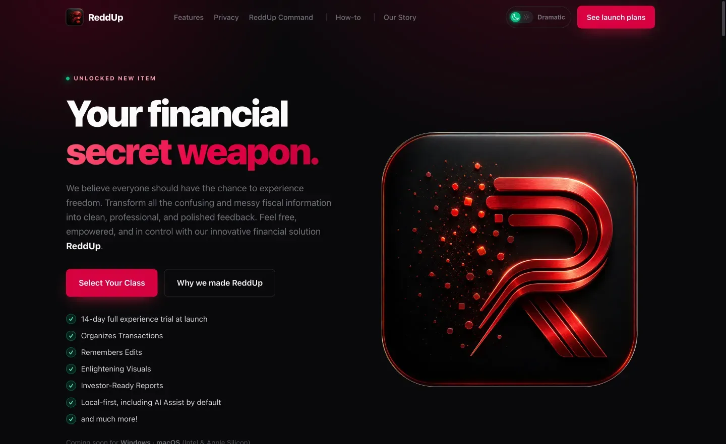 ReddUp website homepage
